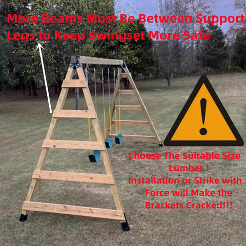 Heavy Duty Swing Set Brackets Kit With 2 Blue A Frame Brackets And 4 Swing Hangers For Backyard Playground Mounting Hardware Included Built From 100 Percent Aluminum Alloy One Piece Mold Technology No Joints Waterproof And Dustproof Built To Last