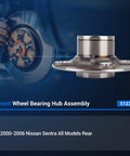 Rear Wheel Bearing Hub Assembly 512303 for Nissan Sentra 2000-2006 Non ABS Replacement with 5.83 inch flange and 4.5 inch bolt circle