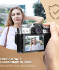 Person holding camera with XT30III Pro Thumb Grip With Shutter Button For XT30II XT20 XT10, showing ergonomic design in use.