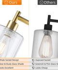 Comparison of industrial floor lamps with brass gold finish and clear glass shade vs greenish glass shade.