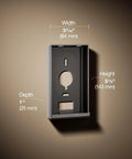 DTV Plus Digital Interface Mounting Bracket for Surface Mounts, Vibrant Titanium Finish, dimensions shown, corrosion resistant