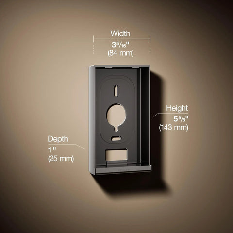 DTV Plus Digital Interface Mounting Bracket for Surface Mounts, Vibrant Titanium Finish, dimensions shown, corrosion resistant