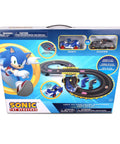 Packaging for Sonic And Shadow Race Track Set With Totally Lit Working Lights Lap Counter Figure Eight Slot Car Track