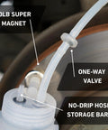 Cal-Spec brake bleeder kit with translucent tubing, 16 oz catch bottle, no-drip hose barb, one-way valve
