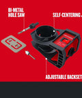 Craftsman bi-metal door lock hole saw kit with self-centering jig and adjustable backsets