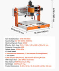 Level Up Your Shop With This Rock Solid 500W Spindle Cnc Router Machine Featuring Precision 3 Axis Wood Engraving And Effortless Acrylic Cutting For Real Deal Makers, showing dimensions and specifications.