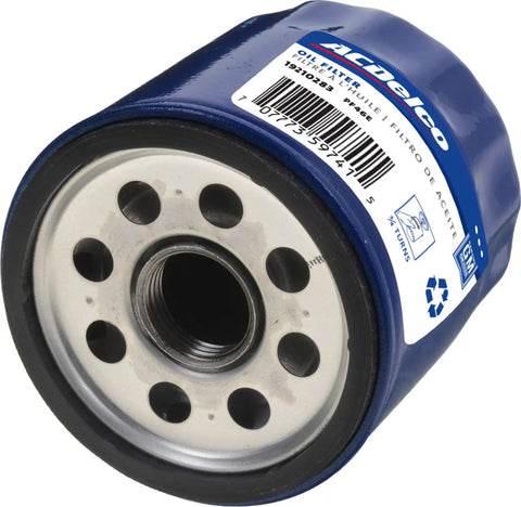 PF46E Engine Oil Filter for Cars and Trucks - OEM Grade Filtration That Traps Sand and Debris, Keeps Bearings and Engine Hydraulics Clean, No Fuss Install, Built Tough for Long Lasting Performance. Blue ACDelco PF46E oil filter with threaded base