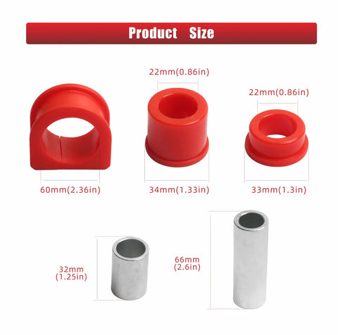 Rack and Pinion Bushing Kit for Toyota 4Runner 1996 to 2002 Tacoma 1995 to 2004 4WD and Pickup 1995 product size details