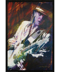 Officially Licensed Dope Blues Rock Legend Poster High Quality Print Wall Art For Living Room Bedroom Office And Studio Decor Perfect For Guitars Memorabilia Fans And Music Enthusiasts. Features Stevie Ray Vaughan with guitar.