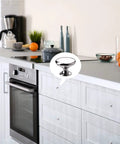 Sleek Polished Chrome Cabinet Knobs 4 Pack Round Mushroom Drawer Handles, 30mm Diameter, Zinc Alloy, Includes M4 Screws, Front Thickness About 25mm Fit, No Fuss Kitchen Upgrade for Cabinets and Furniture, on white kitchen drawers