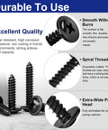 Top Notch Black Truss Head Wood Screws Assortment, 170 Piece Self Tapping Carbon Steel Kit With Badass Corrosion Resistance highlighted features.