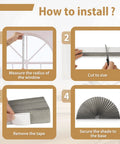 How to install 2 Pack Arch Window Shade For Half Round Windows No Tools Installation Easy Install Thick Polyester Light Blocking Gray