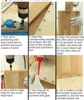 Instructions for using the 20 Piece Stainless Steel Dowel Center Pin Set for precise woodworking alignment