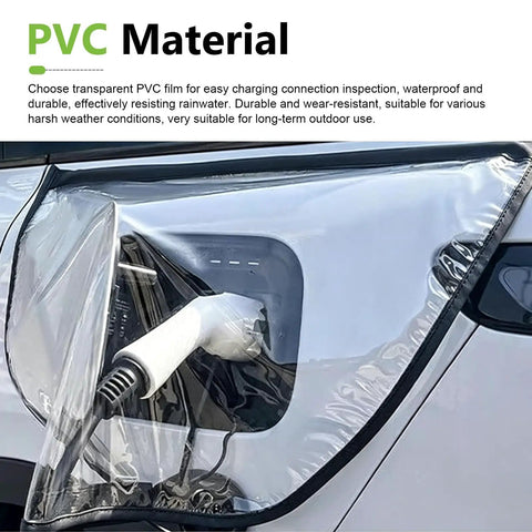 Hella Tough EV Charger Port Cover Ultra Durable Thickened PVC Waterproof Rain Guard Scratch Resistant All Weather Self Stick Shield Fits Steel Cars Quick Apply Black on electric vehicle charging port