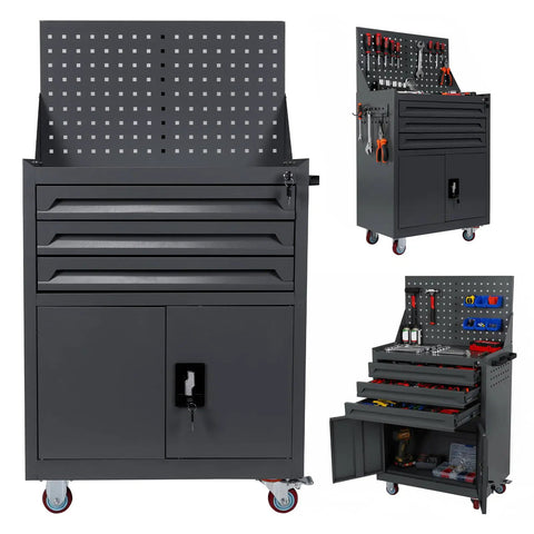 Rolling Tool Box Organizer With Wheels Heavy Duty Steel Cart With Drawers And Drawer Liners Locking System for workshop use
