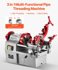 Three In One Do It All Electric Pipe Threader Machine, 750W Power, 28 RPM, threading reaming and cutting for pipes, foot pedal
