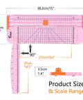 Dimensions of 12 Inch Titanium Paper Cutter With Side Ruler For Scrapbooking And Crafting No Fuss Paper Trimmer Guillotine.