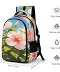 Blue Sky Hibiscus Print Backpack for Everyday Use Unisex Large Capacity Daypack Durable Polyester Travel School Bag With Smooth Zippers Easy Clean Design