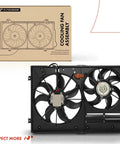 Straight Shot Drop Dead Easy Swap Engine Radiator Cooling Fan Assembly For Audi A3 TT Volkswagen Beetle CC EOS Golf 2006 To 2019 with dual fans.