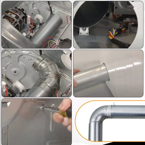Upgraded 383EEL9001B Dryer Venting Kit For Side Or Bottom Exhaust With 2 Straight Ducts Plus 1 Elbow installation steps