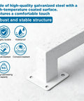 Rock Solid 5 Foot White Industrial Handrail Heavy Duty Galvanized Steel Railing Kit close-up showing waterproof surface and robust structure.