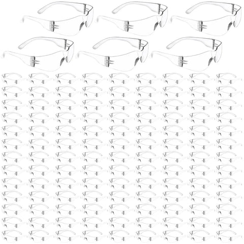 Massive 110 Pair Bulk Kit Of Clear Safety Glasses For Men And Women Featuring Hella Reliable Impact Blocking Shields That Meet Ansi Z87 One Standards For No Sweat Heavy Duty Workplace Eye Protection. Clear polycarbonate safety glasses in bulk.