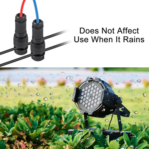 Close-up of Ten Pack Low Voltage Landscape Wire Connectors Waterproof For Outdoor LED Pathway Garden Lights 12 AWG cables in garden setting