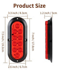 Six Pack 6 Inch Oval LED Trailer Lights Kit With 10 LED Marker Lights And Brake Stop Turn Signals Waterproof Tail Lights dimensions