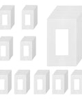 Pack of 100 Decorator 1 Gang Wall Plate Outlet Cover White Screwless, Unbreakable Polycarbonate Thermoplastic, layout view