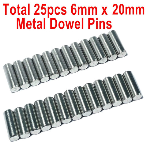 Beefy 25 Pack 6mm x 20mm Dowel Pins Stainless Steel 304 for Woodworking and Furniture Shelves and Beds Built Tough Dowels