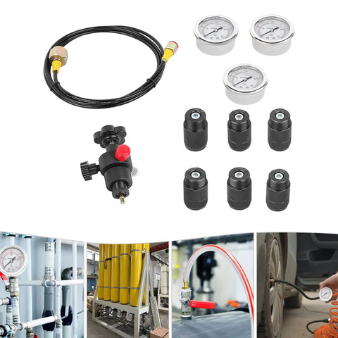 Pro-Grade Nitrogen Pressure Test System With Heavy-Duty Hydraulic Accumulator Kit, 6 Couplings, 3 Gauges, And 1 Gas Hose, No-Fuss Setup For Reliable, Leak-Free Maintenance