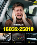 Frustrated driver in car holding head, highlighting engine issues needing Direct Swap Electric Coolant Water Pump Keep Your Daily Runner Frost Free For 2018 To 2023 Toyota Camry RAV4 Avalon Highlander Sienna Venza And Lexus ES NX 2.5L L4 Gas Engine No Sweat Replacement.