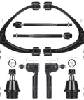 10Pc Front Upper Control Arm Set With Ball Joints For Chevy Silverado Tahoe Suburban Avalanche Yukon Sierra 1500 2007 2014 Replacement Suspension Kit Includes Left And Right Arms Sway Bar Links And Tie Rod Ends on white background