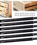 Six Pack 20 Inch Drawer Rails With Ball Bearing Beefy Heavy Duty Drawer Slides Side Mount Screws Included Black Finish Durable Steel Glide
