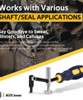 Universal Shaft Seal Puller Kit For Camshaft And Crankshaft Seals With Hook Tool shown with instruction text