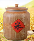 Heavy Duty Ceramic Rice Container With Secure Airtight Lid Big Boy Pantry Canister, large size, ideal for storing rice and dry goods.