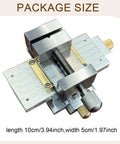 Precision Xy Slide Table For Drill Press Featuring Hand Crank Micro Tuning Linear Rail Mini Bench Platform, 10x5 cm, aluminum material.