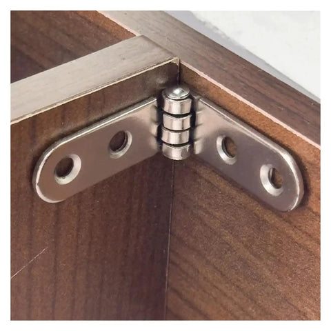 180 Degree Foldable Screw On Hinge With Flap Design, Rounded Corner Buffer on wooden cabinet