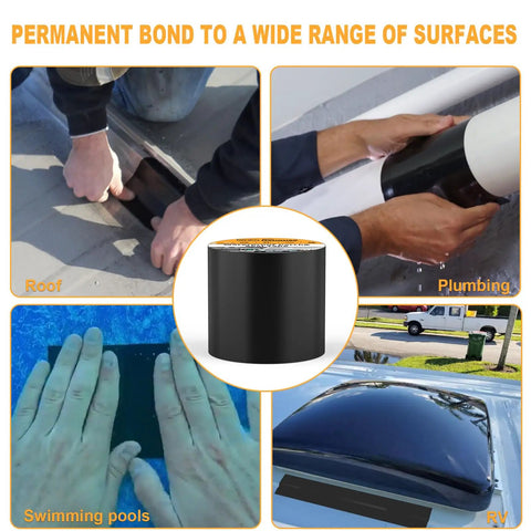 Heavy Duty Waterproof Patch And Seal Tape 4x13 Feet For RV Roofs Tents Tarps Canopies with extra thick sealant in use