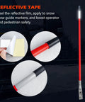 2 Sets 27 Inch Snow Plow Blade Marker Guides Kit with durable red steel wire, reflective tape, and 304L stainless base visible.