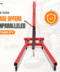 Heavy Duty Hydraulic Engine Hoist Cherry Picker 4400 Lbs Capacity with a wide stable base for lifting automotive engines.