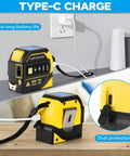4 In 1 Laser Tape Measure All In One With 131Ft Laser Distance Meter 16Ft AutoLock Tape Cross Line Laser Level Pro Grade Dual Axis Electronic Angle LCD Display Built For DIY And Construction Projects, Type-C charging port