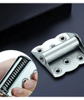 Close-up of Stainless Steel Butterfly Hinge Set With Automatic Closing Flush Mount No Fuss Rustproof Spring Cabinet Door And Window Hardware