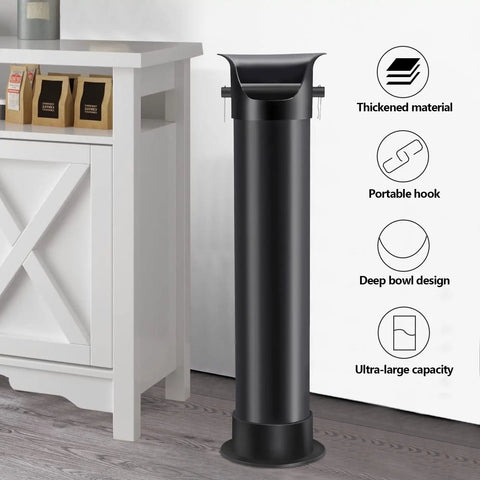 Floor Standing Espresso Knock Box For Baristas, Pro Style Commercial Grade Coffee Grounds Receiver by kitchen counter