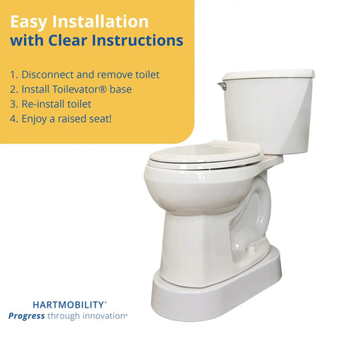 3.5 Inch High Toilet Riser Base For Handicap And Elderly, Extra Tall Toilet Seat Elevator installation illustration