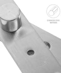 Close-up of Full Rotation Pivot Door Hinges Set of Four Stainless Steel Hidden Hinges for Hidden Doors showing metal finish