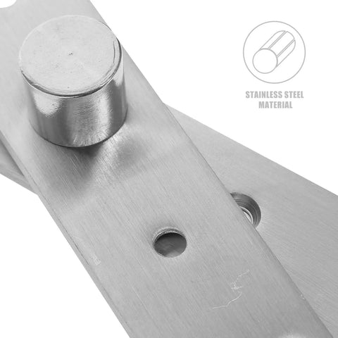 Close-up of Full Rotation Pivot Door Hinges Set of Four Stainless Steel Hidden Hinges for Hidden Doors showing metal finish