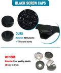 Black screw caps with ABS plastic for magnetic license plate holder, compared to fragile alternatives