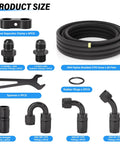 Heavy Duty 4AN Fuel Line Kit Measuring 20 Feet Long Features Nylon Braided Design With 304 Steel Reinforcement Perfect For High Pressure Automotive Racing Systems Up To 750 Psi And Extreme Temps From Below Zero To Over 300 Degrees, AN4 hose set with fittings