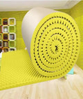 Self Adhesive Pyramid Acoustic Foam Panels To Keep Your Studio Fresh While Knocking Out Echo And Cranking Up Sound Quality For Offices Gaming Rooms Yellow Roll displayed in a vibrant studio setting.